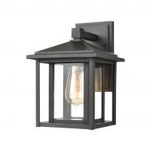  LIT63186BK-CL - 11" Aluminium+Iron 1x60W Outdoor/Indoor Wall Light With Clear Glass